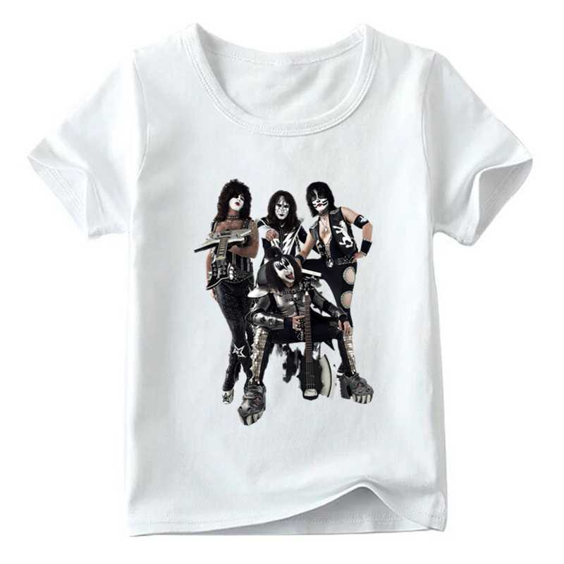 Kids Kiss Rock Band Print T Shirt (Boys 